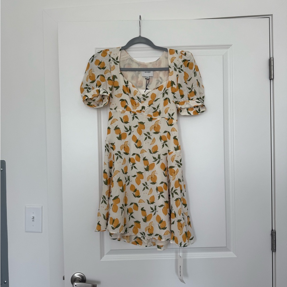 Reformation Lemon Print Mini Dress